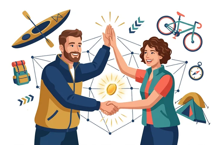 Deux professionnels se topent la main : le parrainage RésAtout, 100 € pour le parrain, 100 € pour le filleul