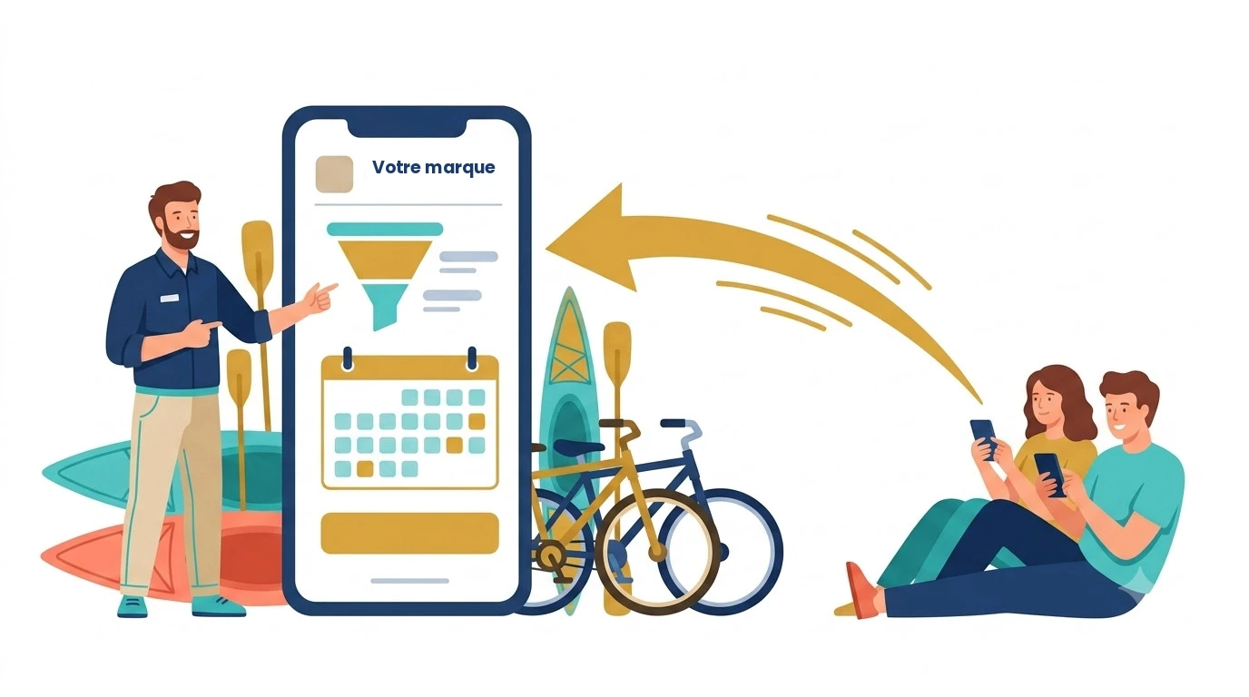 RésAtout, le professionnel présente son tunnel à sa marque, ses clients réservent du téléphone